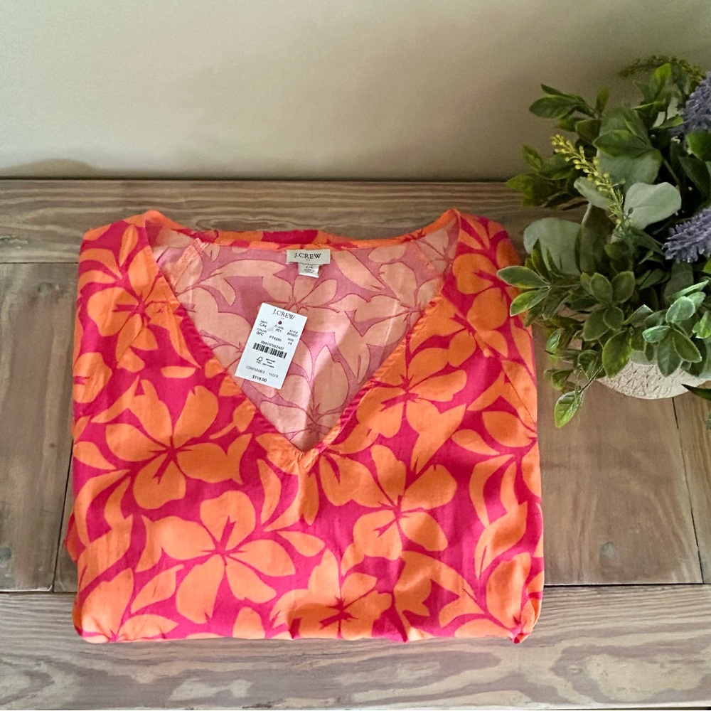 J. Crew Factory Pink & Orange Floral Maxi Dress 🆕